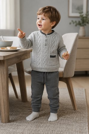 Erkek Bebek Triko Kazak Pantolon Takım 23124