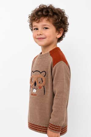 Erkek Çocuk Handsome Detaylı Kışlık Triko Kazak 23204