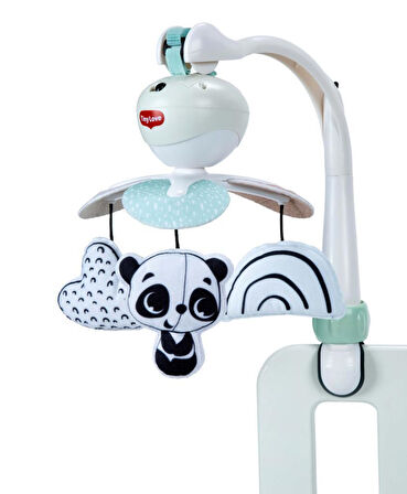 Tiny Love 0-3 Yaş Müzikli Sevimli Panda Dönence Beşik ve Bebek Arabası Oyuncağı (Black & White Koleksiyonu)