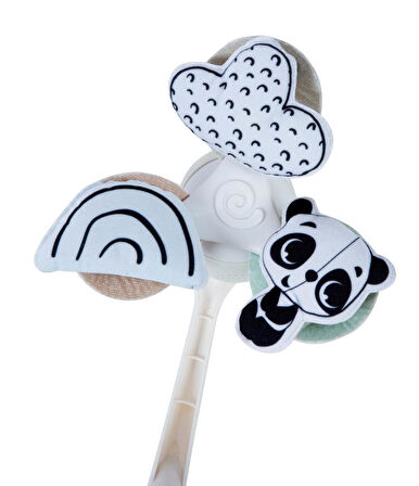 Tiny Love 0-3 Yaş Müzikli Sevimli Panda Dönence Beşik ve Bebek Arabası Oyuncağı (Black & White Koleksiyonu)