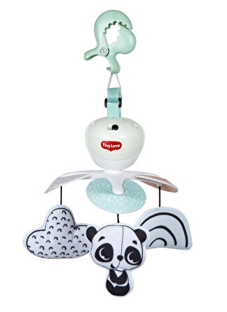 Tiny Love 0-3 Yaş Müzikli Sevimli Panda Dönence Beşik ve Bebek Arabası Oyuncağı (Black & White Koleksiyonu)