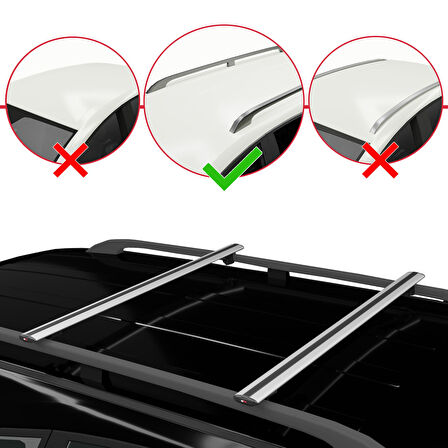 VW Passat B5 Variant 1996-2005 Arası ile Uyumlu BASIC Model Ara Atkı Tavan Barı Gri 2 Adet