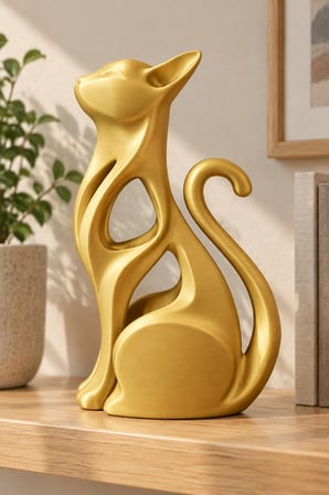 Modern Kedi Figürlü Dekoratif Biblo