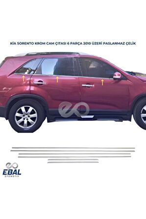 Kia Sorento Krom Cam Çıtası 6 prç. 2010 ve üzeri Paslanmaz Çelik