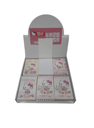 Keskin Color Hello Kitty Bloknot Not Defteri Spiralli 42 Yaprak Çizgili A7 Küçük Boy 140100-08 (48 Li Paket)