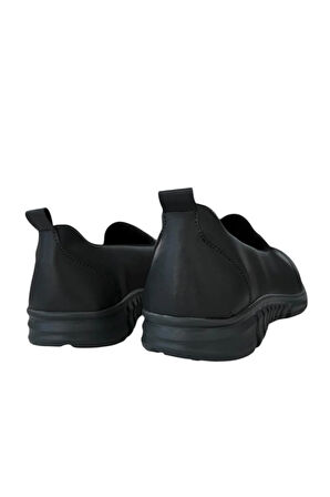 Ortopedik Kadın Yürüyüş Ayakkabısı FÜME - SİYAH