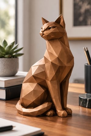 Asil Kedi Figürlü Dekoratif Biblo
