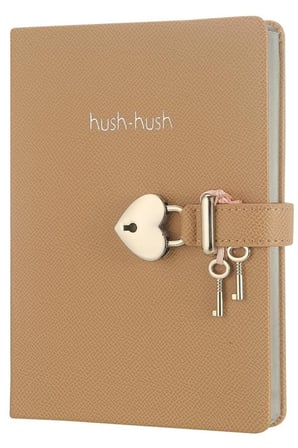 Victoria's Journals Kilitli Not Defteri 13X18 Cm Hush 160 Yaprak Çizgili Bej 216883