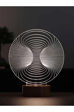 Ilizyon Led Masa Lambası Ahşap Taban 7 Farklı Işık Renkli
