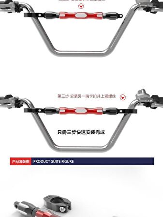 CNC Alüminyum Motosiklet Gidon Crossbar Ayarlanabilir Uzunluk