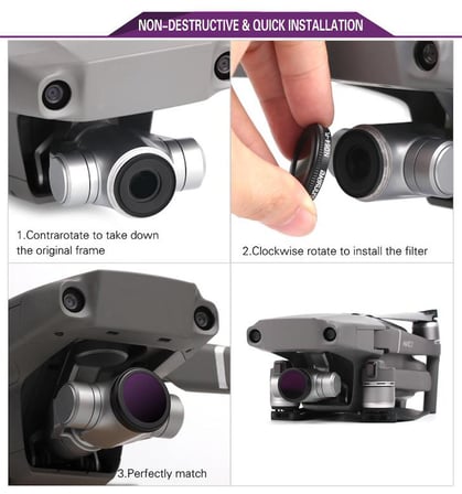 DJI Mavic 2 Zoom Lens Filtre 4 lü Set ND8PL ND16PL ND32PL ND64PL