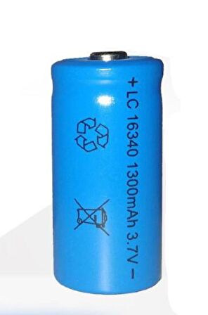 16340 CR123A 1300mAh 3.7V Li-on Şarjlı Pil 500-800 Cycle