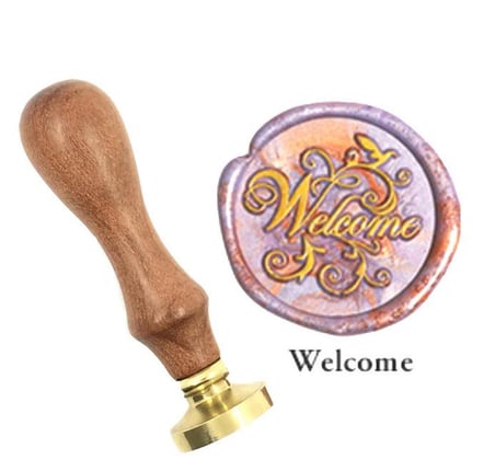 Mektup Damga Mühürü Welcome + 30 Mühür Mumu + Eritme Kaşığı