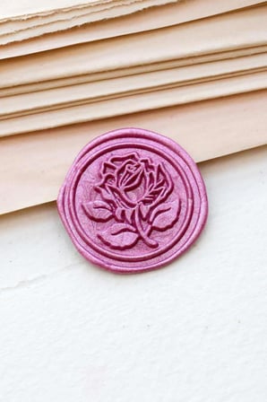 Mektup Damga Mühürü Elegant Rose + 30 Mühür Mumu + Eritme Kaşığı
