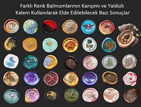 Mektup Damga Mühürü Blooming Rose + 30 Mühür Mumu + Eritme Kaşığı
