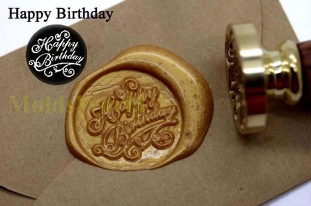 Mektup Damga Mühürü Happy Birthday + 30 Mühür Mumu + Eritme Kaşığı