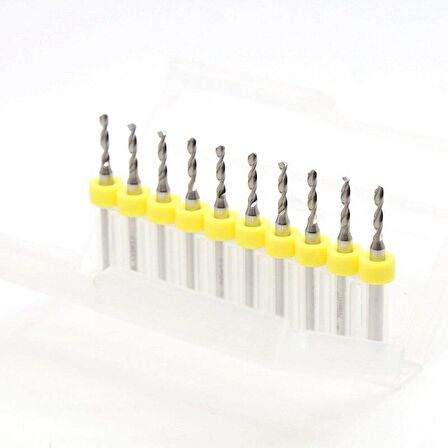 Mikro Karbür PCB Matkap Ucu Metal CNC Sondaj 10lu Set 1.95mm 