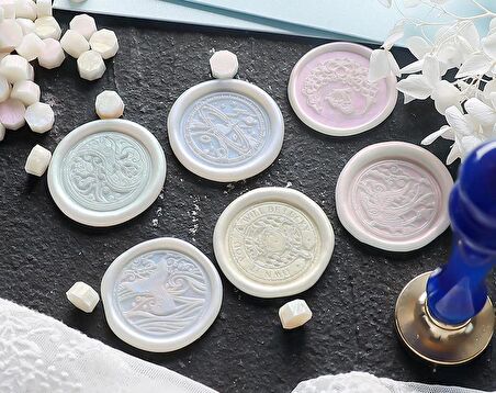 Mühür Mumu 50 Davetiye İçin 150 Boncuk Model 106 Sedef Yeşil