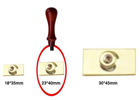 Mührü Mumu Damga 23x40mm Dikdörtgen Boş Bakır Kafa+Gül Ağacı Sap   
