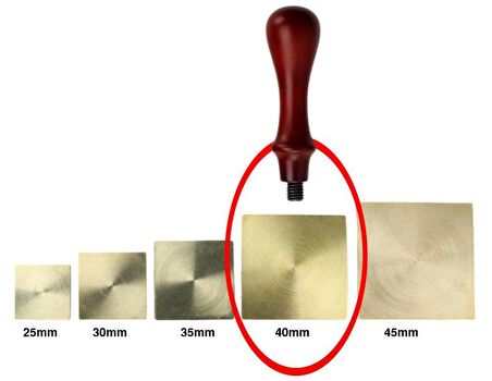 Mührü Mumu Damga 40mm Kare Boş Bakır Kafa + Gül Ağacı Sap