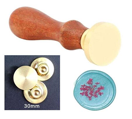 Mührü Mumu Damga 15mm Yuvarlak Boş Bakır Kafa + Gülağacı Sap  