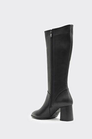 Hakiki Deri Fermuarlı Kadın Çizme