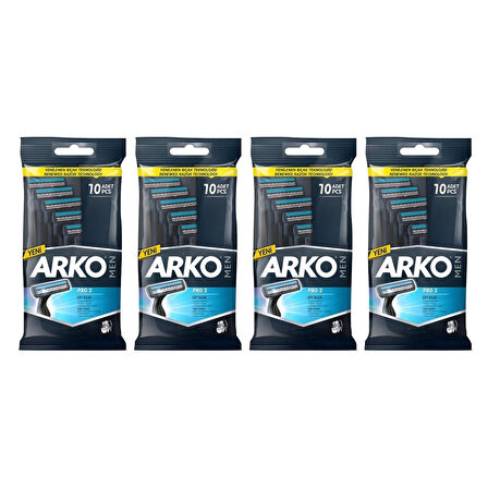 Arko Men Tek Bıçaklı 10 lu Tıraş Bıçağı x 4 Paket