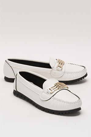 Kadın Hafif Taban Günlük Rahat Babet BEYAZ