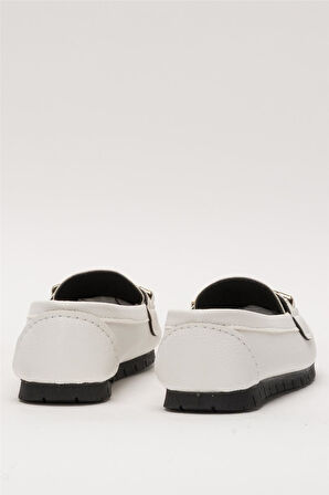 Kadın Hafif Taban Günlük Rahat Babet BEYAZ