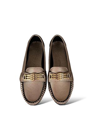 Kadın Hafif Taban Günlük Rahat Babet PLATİN