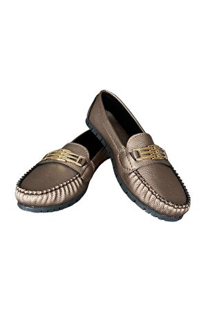 Kadın Hafif Taban Günlük Rahat Babet PLATİN