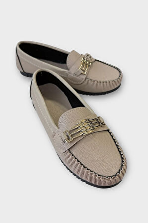 Kadın Hafif Taban Günlük Rahat Babet VİZON