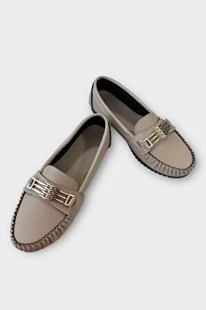 Kadın Hafif Taban Günlük Rahat Babet VİZON