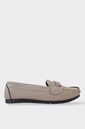 Kadın Hafif Taban Günlük Rahat Babet VİZON