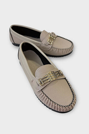 Kadın Hafif Taban Günlük Rahat Babet VİZON