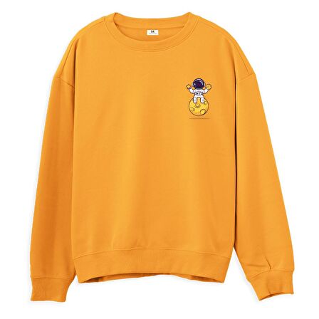 Astro-11 Baskılı Sweatshirt-Portakal
