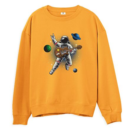 Astro-12 Baskılı Sweatshirt-Portakal