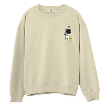 Astro-2  Baskılı Krem Sweatshirt