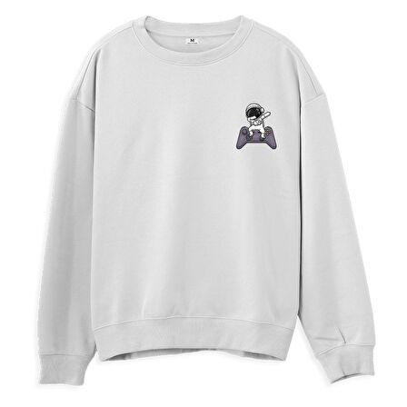 Astro-3  Baskılı Beyaz Sweatshirt