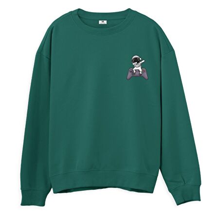 Astro-3  Baskılı Yeşil Sweatshirt