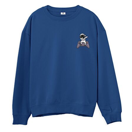 Astro-3 Baskılı Sweatshirt-Royal Mavi