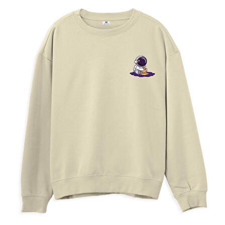 Astro-6  Baskılı Krem Sweatshirt
