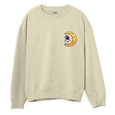 Astro-9  Baskılı Krem Sweatshirt