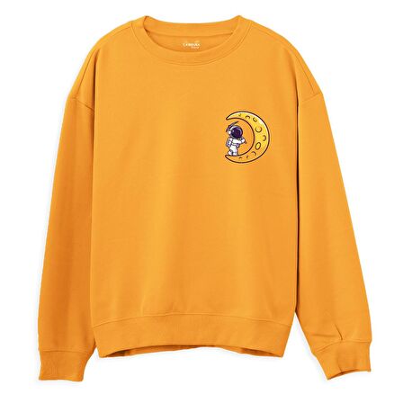 Astro-9 Baskılı Sweatshirt-Portakal