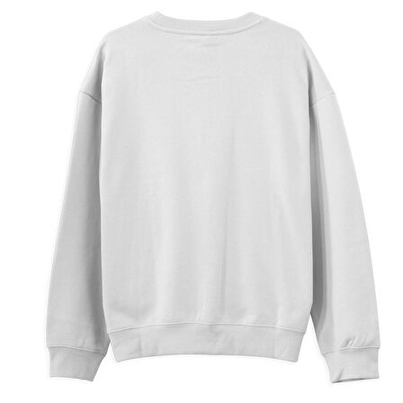 Bear  Baskılı Beyaz Sweatshirt