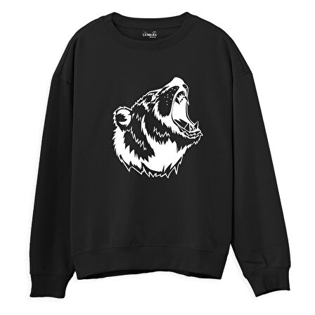 Bear Big  Baskılı Siyah Sweatshirt