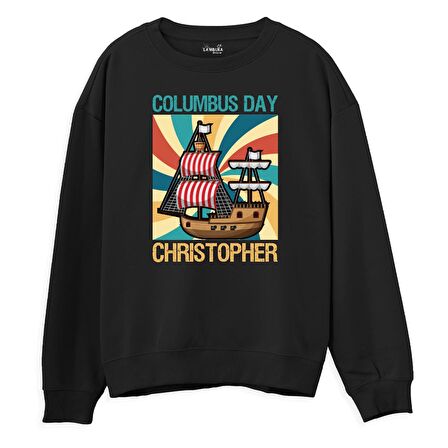 Christopher  Baskılı Siyah Sweatshirt