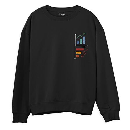 Down Up Baskılı Sweatshirt-Siyah
