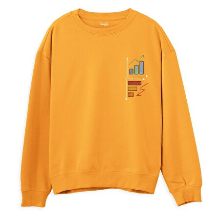 Down Up Baskılı Sweatshirt-Portakal