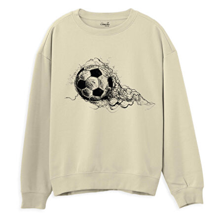 Goal  Baskılı Krem Sweatshirt